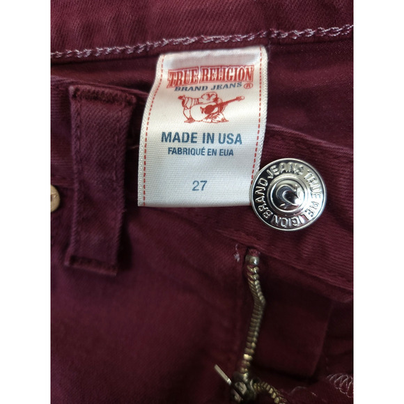 True Religion‎ Jeans Women 27 Burgundy Hi Rise Legging Stretch Skinny USA Made - Picture 8 of 14